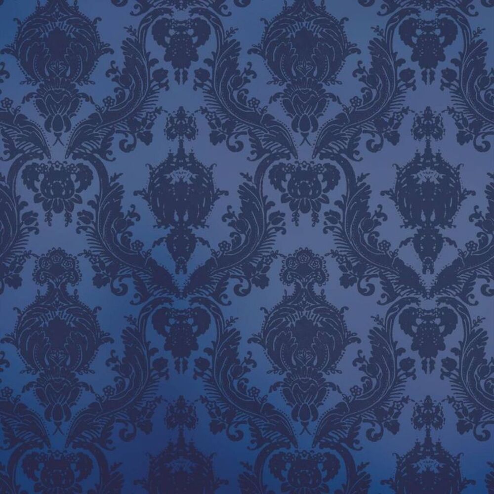 28 sq ft Damsel Textured Peel and Stick Wallpaper Metallic Sapphire